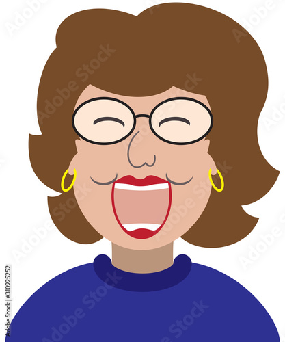 Laughing Cartoon Woman