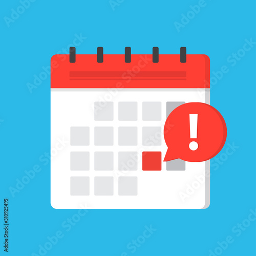 Calendar deadline or event reminder notification