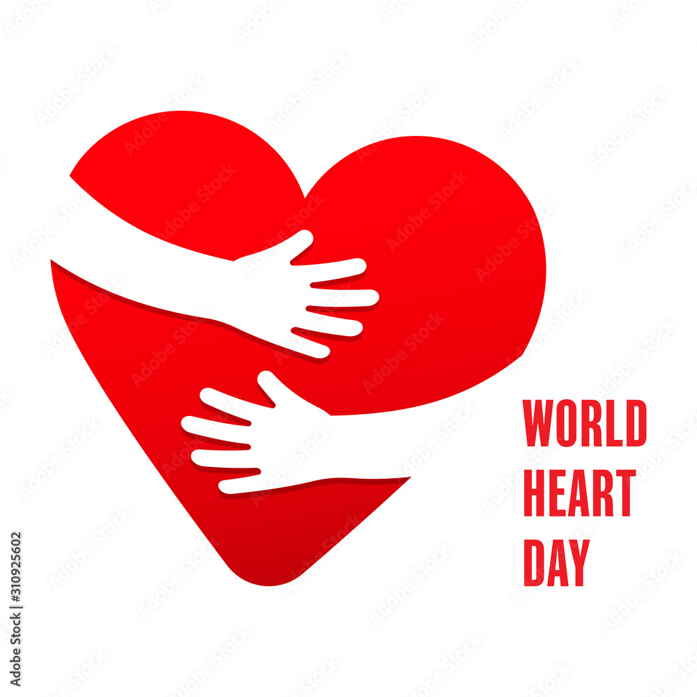 World Heart Day, hands hugging heart symbol World Heart Day, hands hugging heart symbol