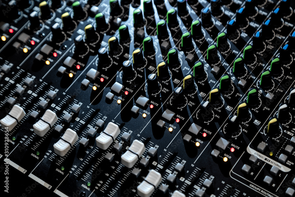 Fototapeta premium Audio mixer console