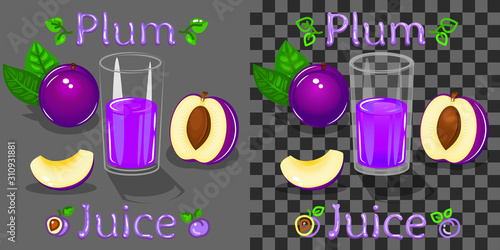 Plum juice in glass