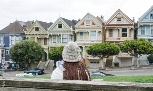Photography Painted Ladies houses in San Francisco, California
