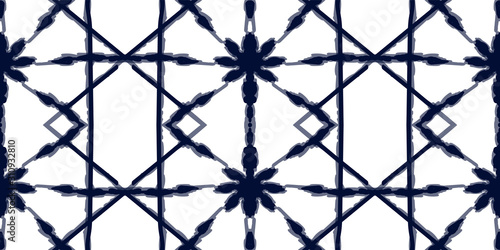 Cold Batik Vector Seamless Pattern. 