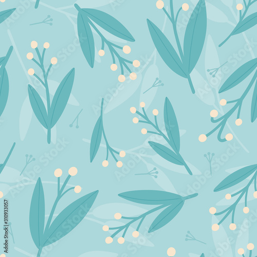 Simple and elegant vector flower texture. Abstract Floral seamless pattern. Simple botanical background.