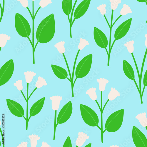 Simple floral vector texture with small hand drawn flowers. Botanical seamless pattern. Romantic background.