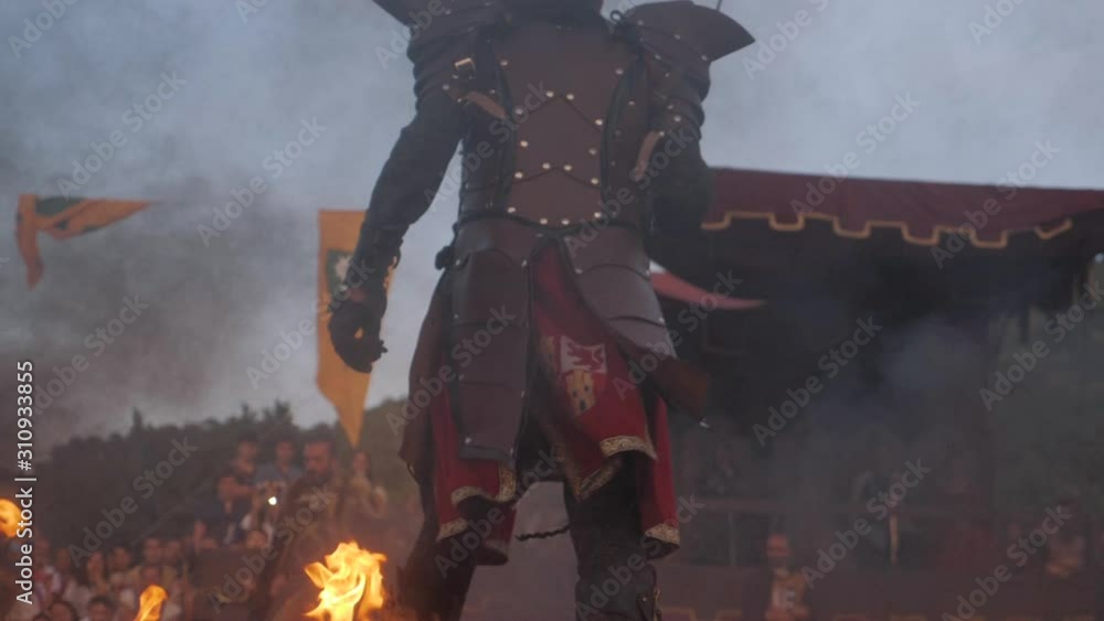 Medieval festival in Spain. Fighters, swords and a lot of fire Medieval festival in Spain. Fighters, swords and a lot of fire