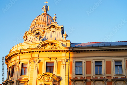 Old architectural detail in the od center of Cluj Napoca, Romania, Europe