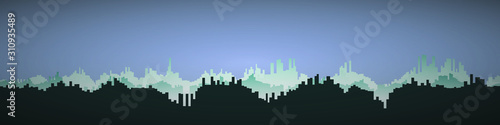 Color City Landscape Generative Art background illustration