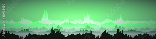 Color City Landscape Generative Art background illustration