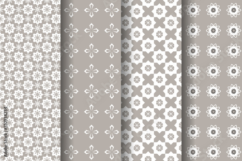 Abstract flowers seamless repeat pattern collection