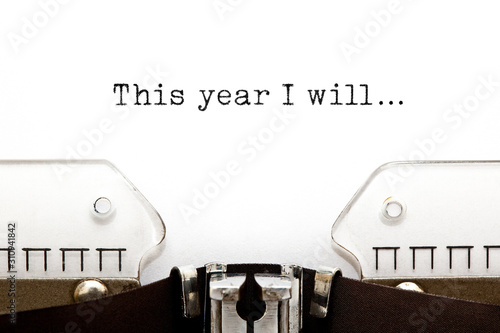 This Year I Will Typewriter Concept
