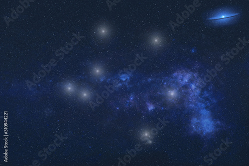 Fototapeta Naklejka Na Ścianę i Meble -  Libra Constellation stars in outer space. Zodiac Sign Libra Stars constellation. Elements of this image were furnished by NASA 