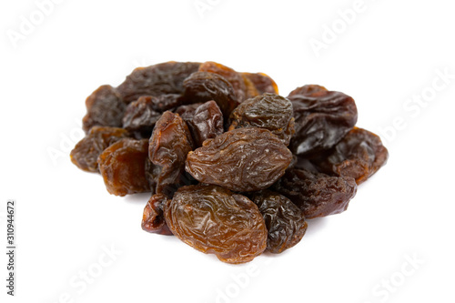 Raisins isolated on white background with clipping path .