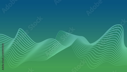 Aurora Borealis Vector background. Wavy Abstract Wallpaper with Northern Lights and Space for copy at Top and Bottom