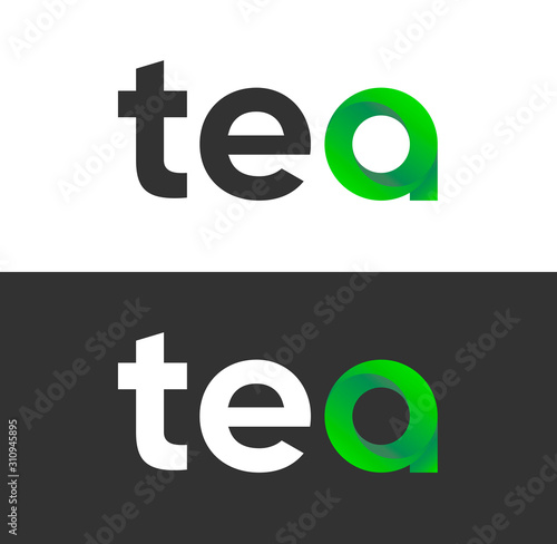 Logo Tea, Vector lettering ...
