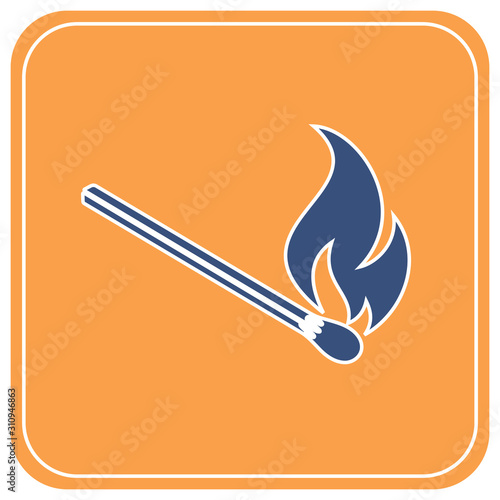 Match fire icon vector