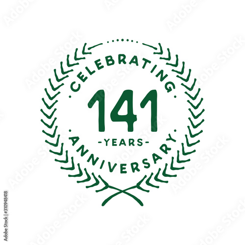 141 years design template. 141st logo. Vector and illustration.