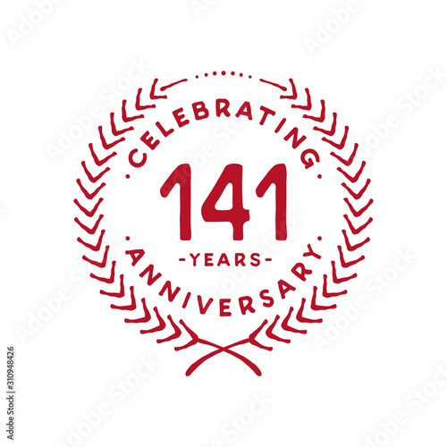 141 years design template. 141st logo. Vector and illustration.