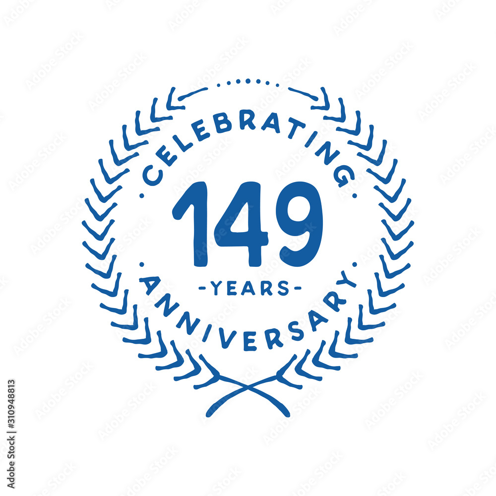 149 years design template. 149th logo. Vector and illustration. 149 years design template. 149th logo. Vector and illustration.