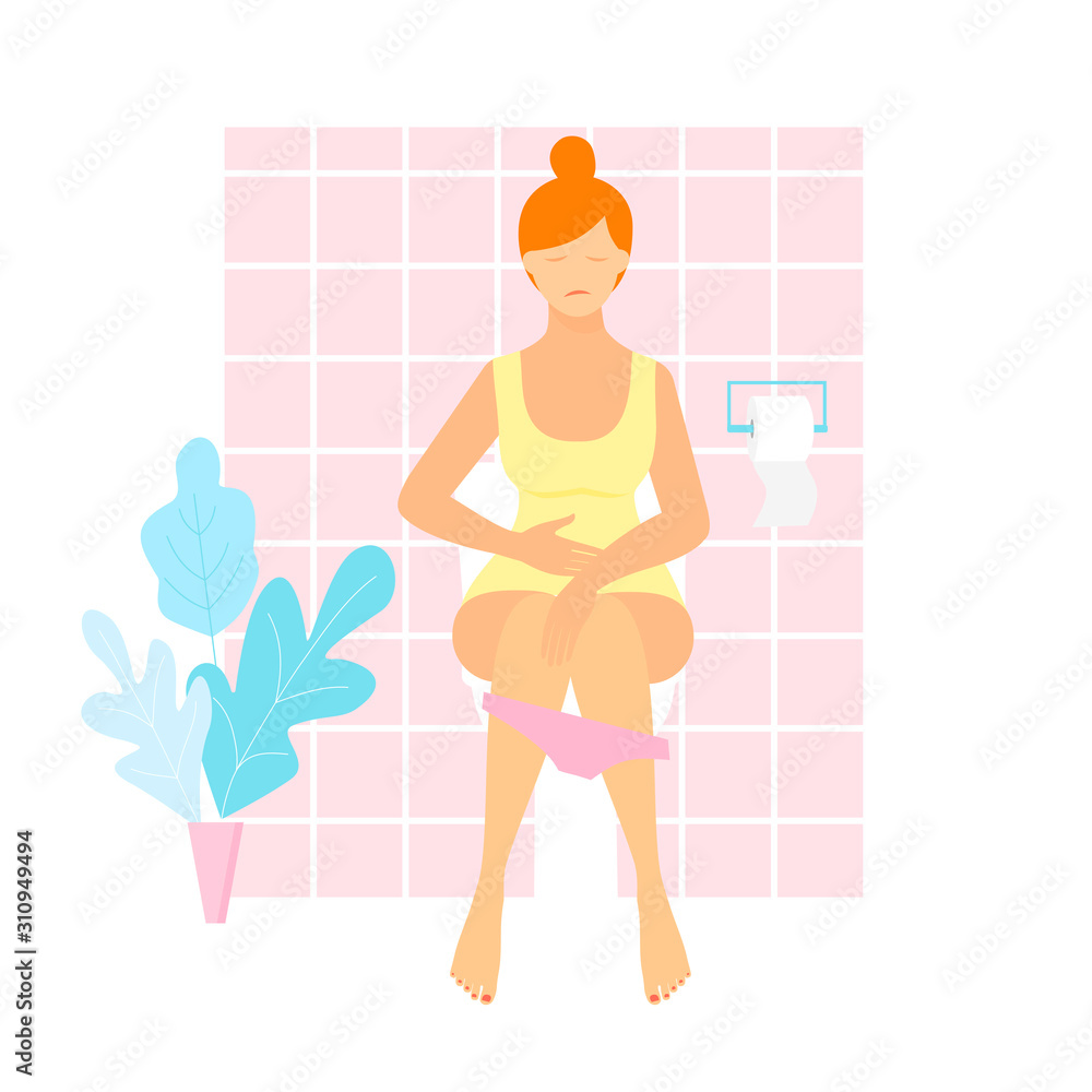 Ταπετσαρία Woman is sitting on the toilet