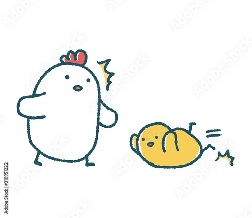 ゆるいにわとりはひよこが転んでしまって慌てる Stock イラスト Adobe Stock ゆるいにわとりはひよこが転んでしまって慌てる Stock イラスト Adobe Stock