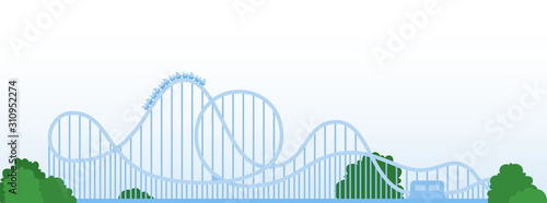 Roller coaster vector icon flat isolated