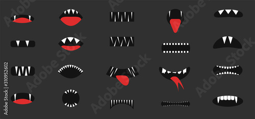 Cartoon mouth set