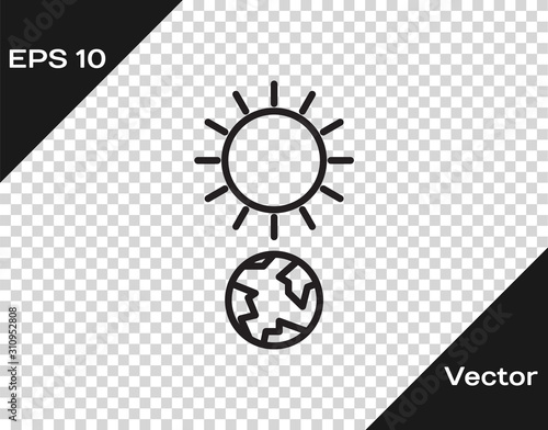 Black line Solstice icon isolated on transparent background. Vector Illustration