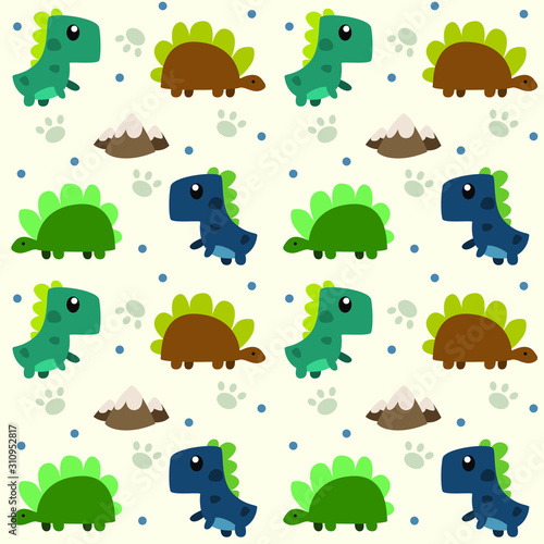 vector cartoon dinosaur monster pattern motive background