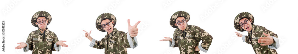 Funny soldier isolated on the white Funny soldier isolated on the white