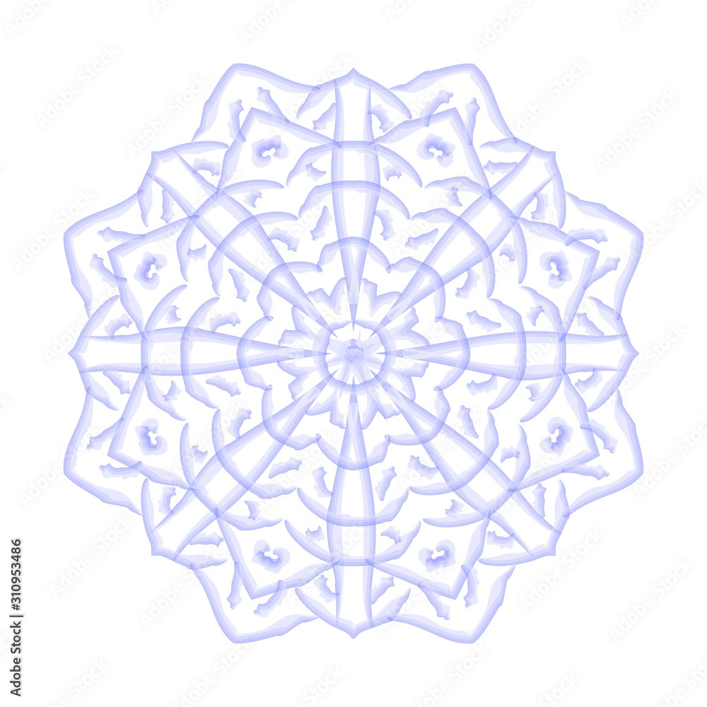 Snowflake. Clipart. Frosty pattern on a transparent background. Vector illustration