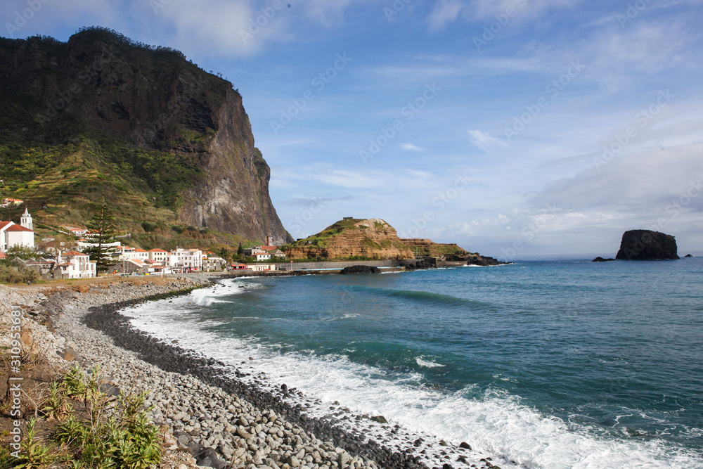 The beautiful coast of the Atlantic ocean on Madeira