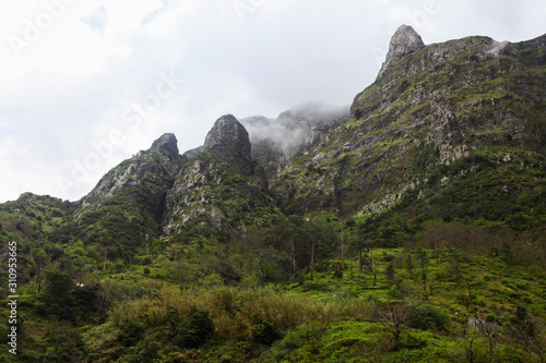 High rainfall mountains in Madeira in Portugal
