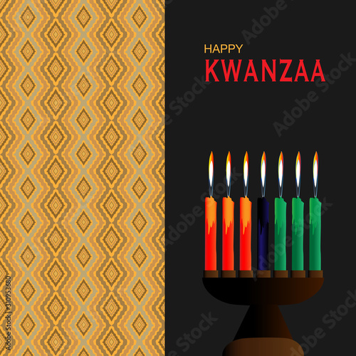 Banner/card for Kwanzaa Celebration starting on December 26-January 1