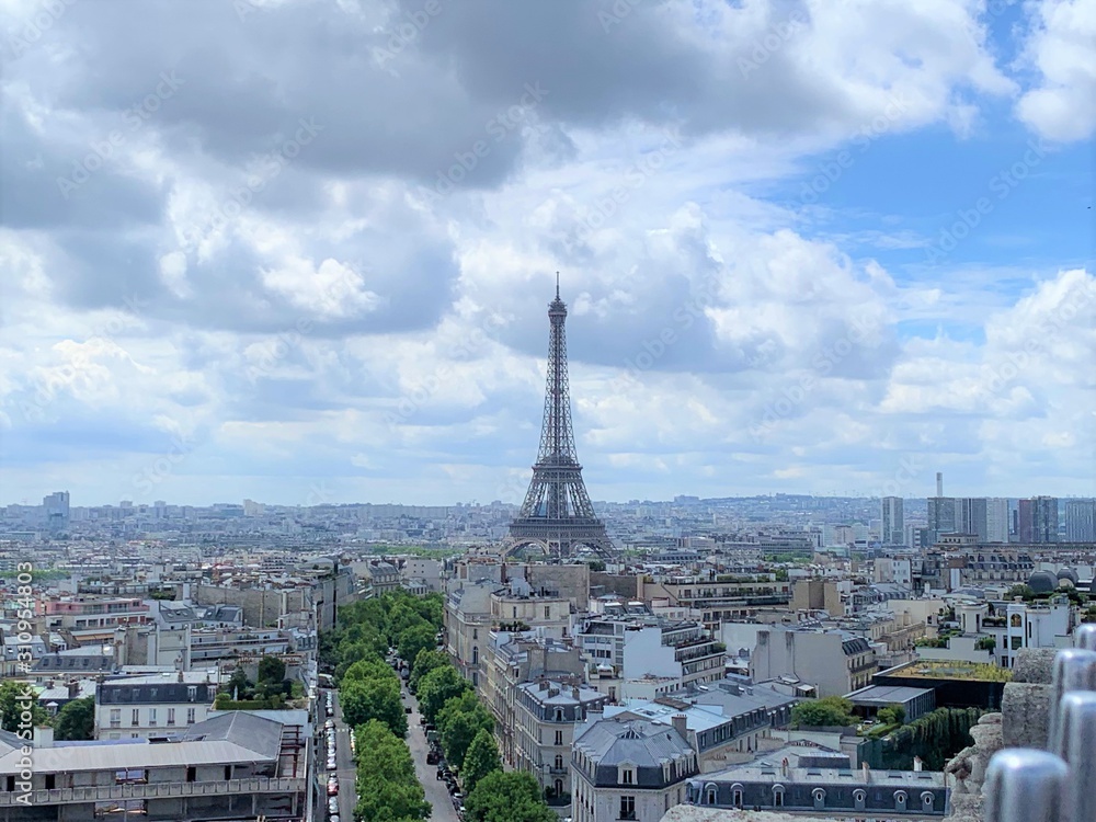 View of Eiffel Tower from Arc de Triomphe