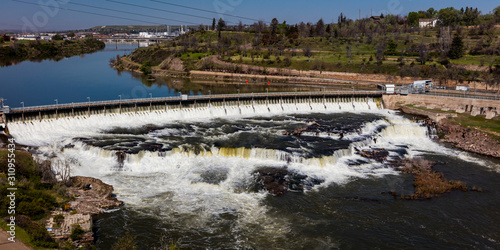 MAY 23, 2019, GREAT FALLS, MT., USA - Black Eagle Dam of the Great Falls of the Missouri River, Great Falls, Montana photo