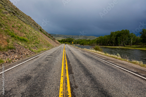 MAY 24, 2019 - US ROUTE 12, LOLO, IDAHO/OREGON, USA - highway follows Clearwater River, Idaho/Oregon stateline photo