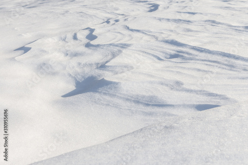 Background of smooth surface of snow, snow waves