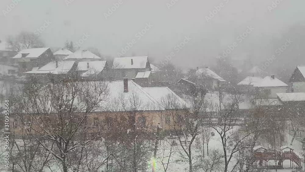 winter in a rural village in Transylvania winter in a rural village in Transylvania