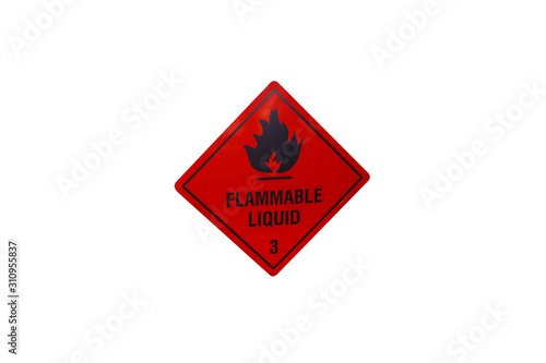 Flammable dangerous gas warning explosive sign 3  with isolated on white background 