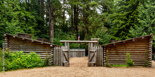 MAY 28 2019, ASTORIA, OREGON, USA - Historic Fort Clatsop, Oregon, site of the Lewis and Clark Expedition - 1804-1806 outside of Astoria, Oregon photo