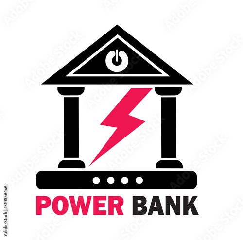 power bank logo icon vector