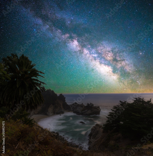 Milky way over the McWay falls, California © maislam