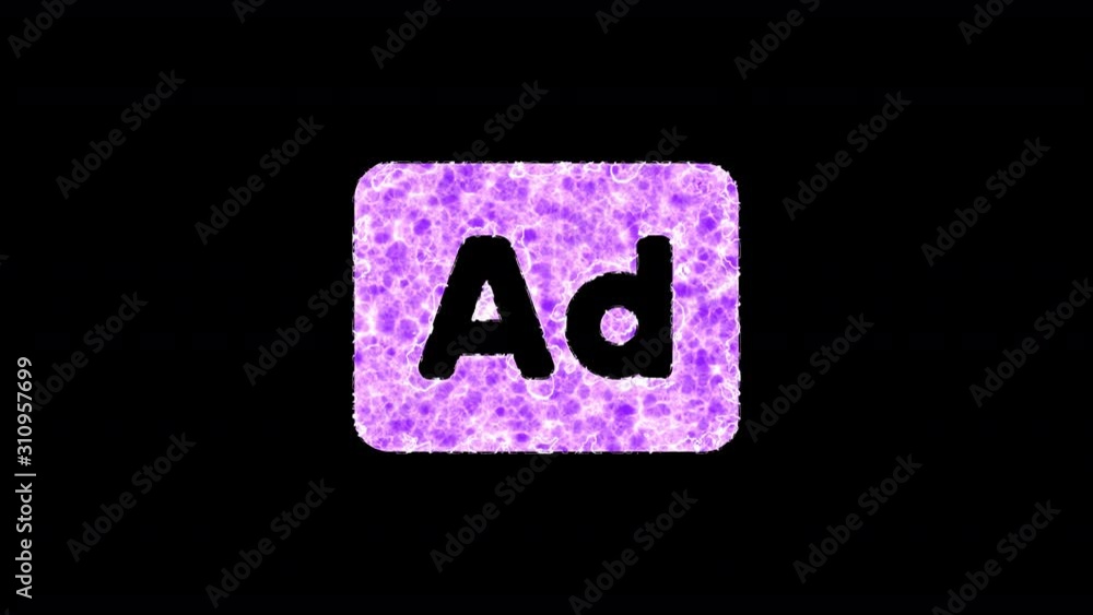 Symbol Ad - Advertisement shimmers in three colors: Purple, Green, Pink. In - Out loop. Alpha channel Premultiplied - Matted with color black Symbol Ad - Advertisement shimmers in three colors: Purple, Green, Pink. In - Out loop. Alpha channel Premultiplied - Matted with color black