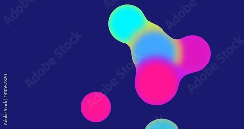Abstract background with morphing circles in popular neon colors