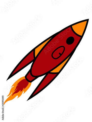 Rote Rakete fliegt 