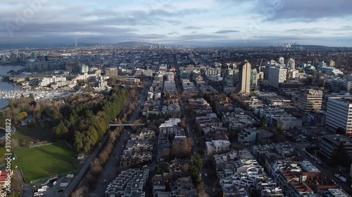 Wallpaper Mural Fly over Vancouver Fairview neighborhood in the sunny day Torontodigital.ca