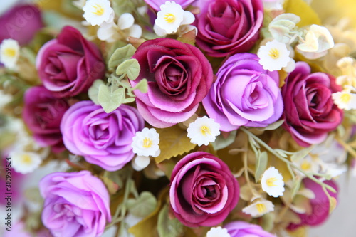 Close up of artificial flower bouquet. © Suwit