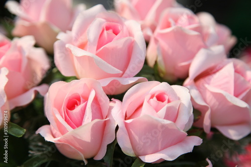 decoration artificial flowers  pink roses