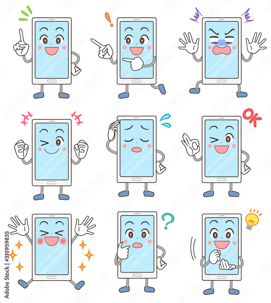 スマホ かわいい イラスト キャラクター Stock Vector Adobe Stock スマホ かわいい イラスト キャラクター Stock Vector Adobe Stock
